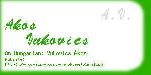 akos vukovics business card